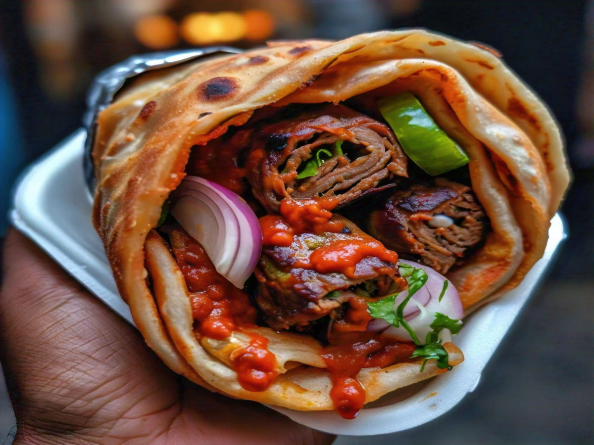 Juicy seekh kebabs and fresh paratha in a Seekh Kebab Roll – delivered to your door in Karachi