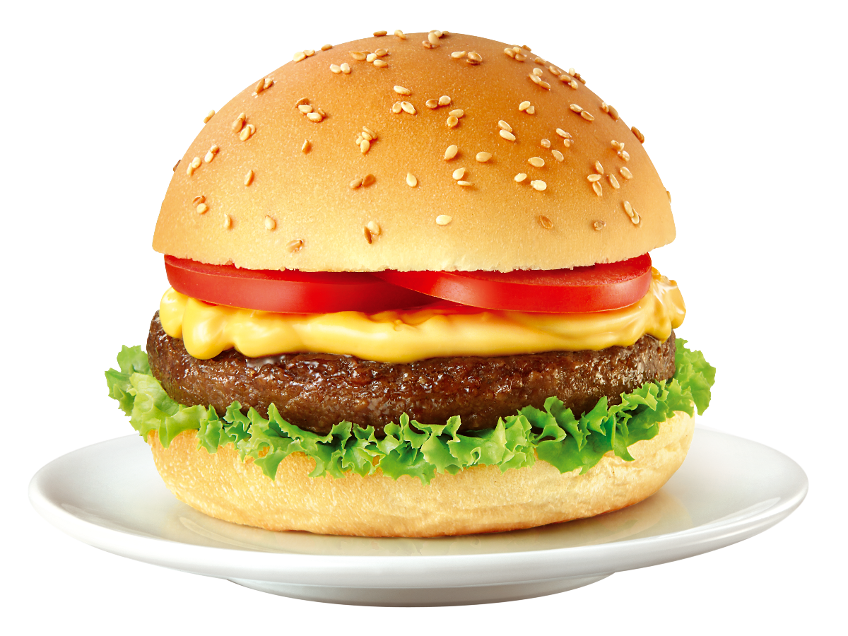 Close-up of a savory beef patty burger with crispy bacon, lettuce, in a soft bun